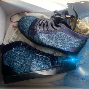 Christian Louboutin Louis Flat Velours/Strass size 39